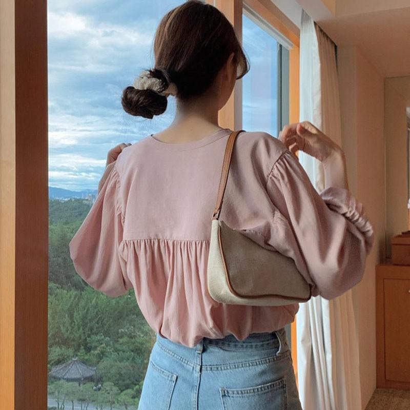 Áo Sơ Mi Dài Tay Dáng Rộng Thiết Kế Thanh Lịch Cho Nữ