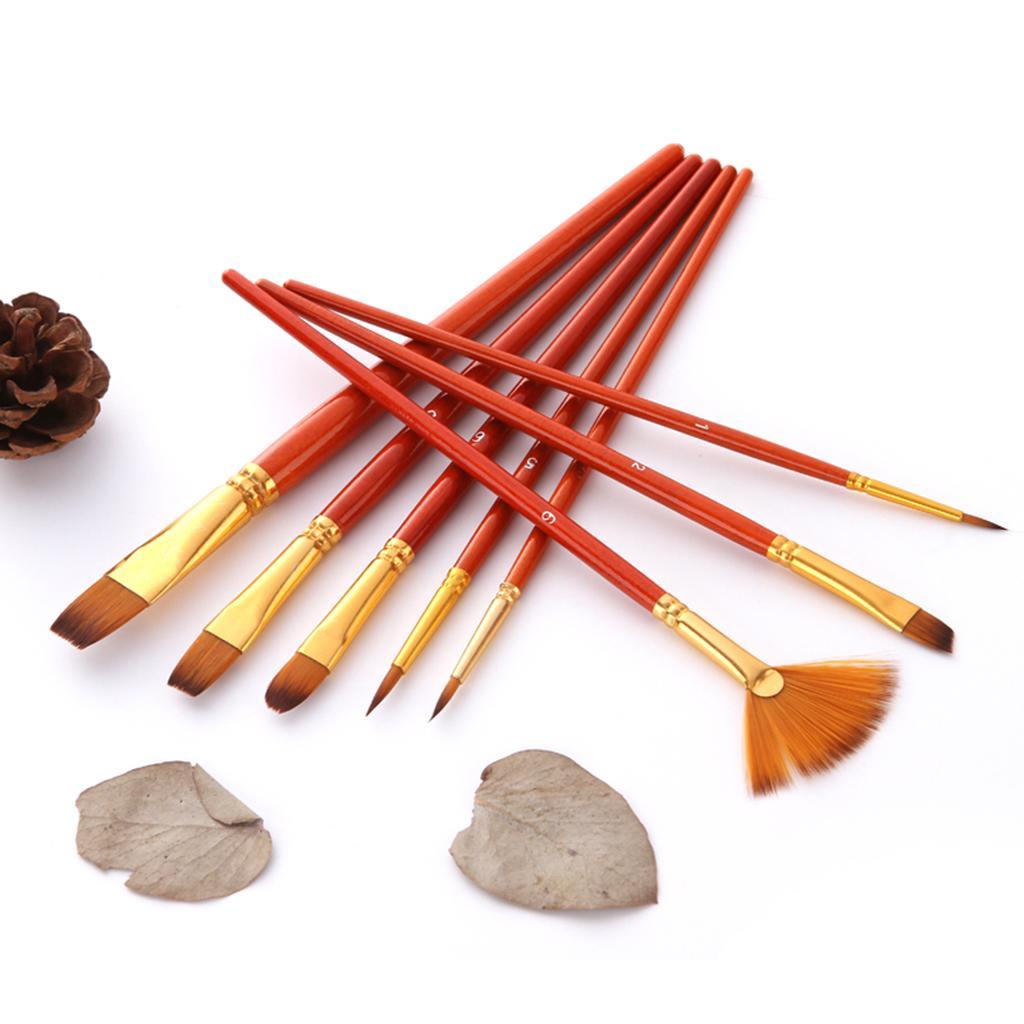10Sets Watercolor Oil Painting Brush Set Nylon Hair Paint Brushes Supplies