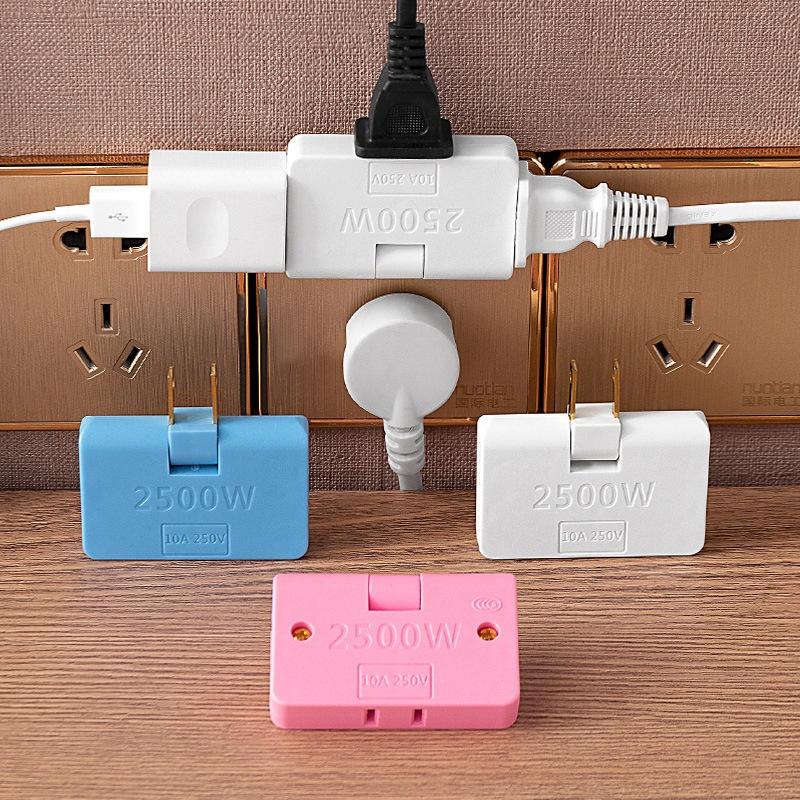 Bộ Chia Ổ Cắm Điện Dẹp 1 Ra 3 Mở Rộng Ổ Cắm Công Suất 2500W Xoay 180 Độ Đa Năng