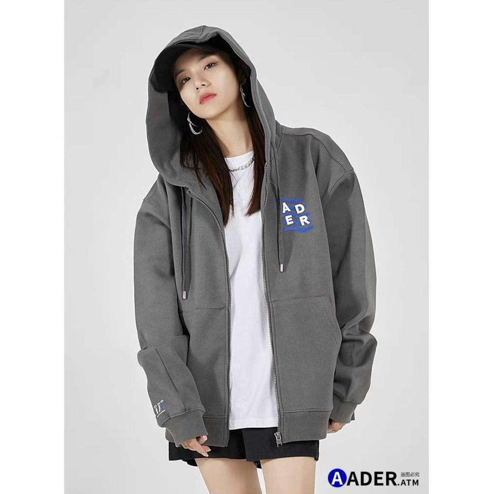 Áo Khoác Hoodie Nữ Dây Kéo Họa Tiết Chữ Thêu ADER Chất Nỉ Mềm Mịn Mẫu Mới Kgia fashion