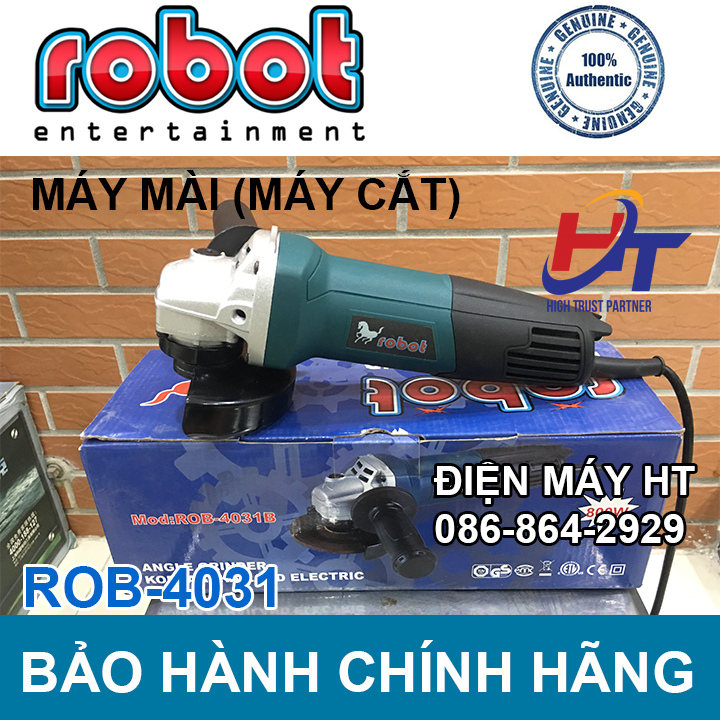 Máy mài góc, máy cắt sắt, cắt gạch, máy mài cầm tay đa năng ROBOT ROB-4031B - Lõi đồng - công suất 800w