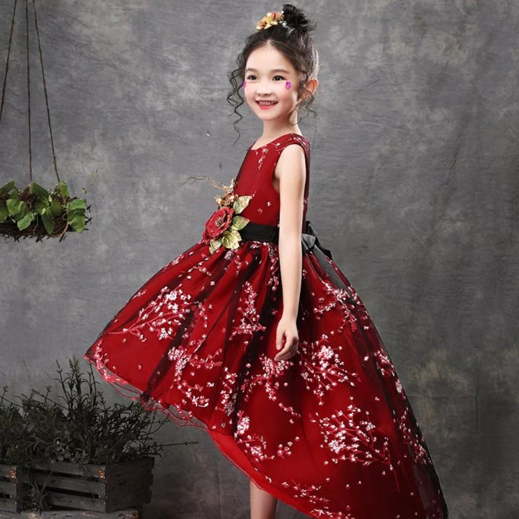 Váy đầm công chúa đỏ đuôi tôm từ 8-40 kí