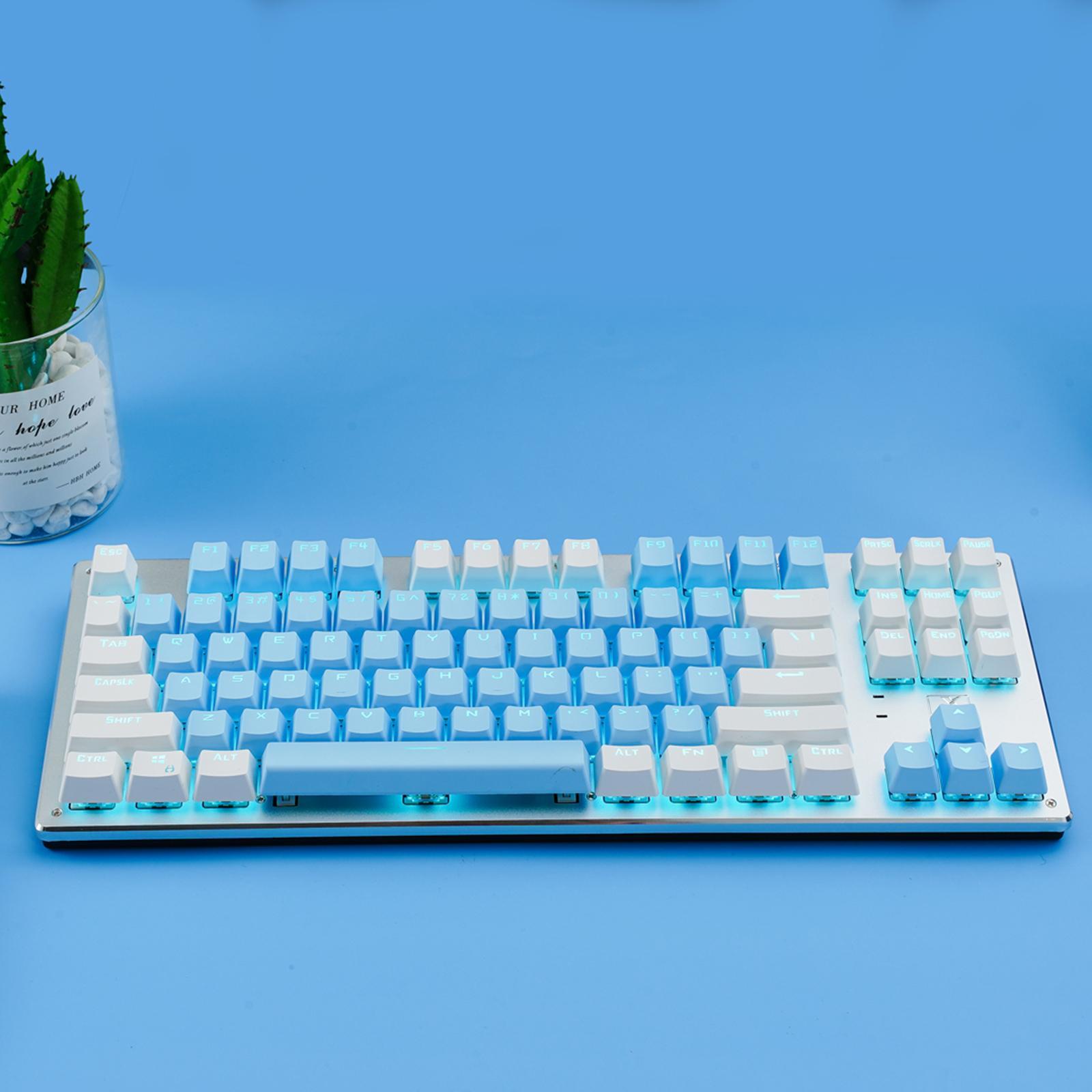 Mixed Color Compact 87Key Wireless Keyboard Backlight w/USB Receiver