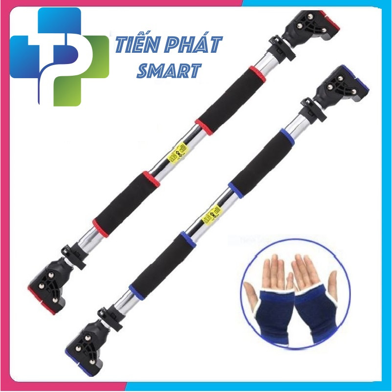 Xà Đơn Treo Tường, Gắn Cửa Điều Chỉnh 72Cm - 105Cm Và 93Cm - 140Cm Nặng 2Kg, 2.5Kgtặng Găng Tay Tập Xà Dày - Đen Đỏ 72 - 105Cm