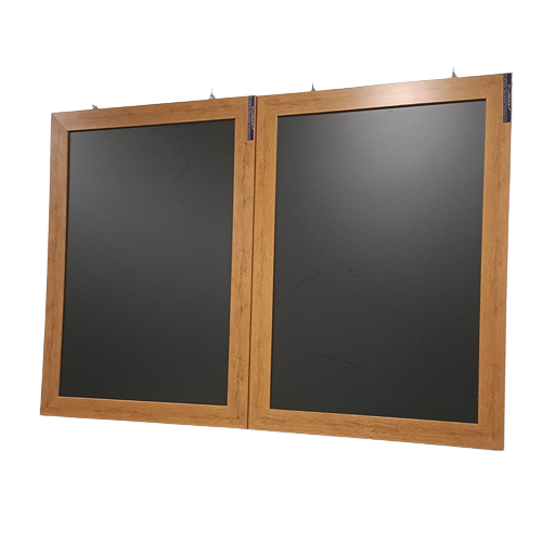 Bảng Đen Menu Viết Phấn Khung Gỗ Nâu Treo Tường 60x80cm