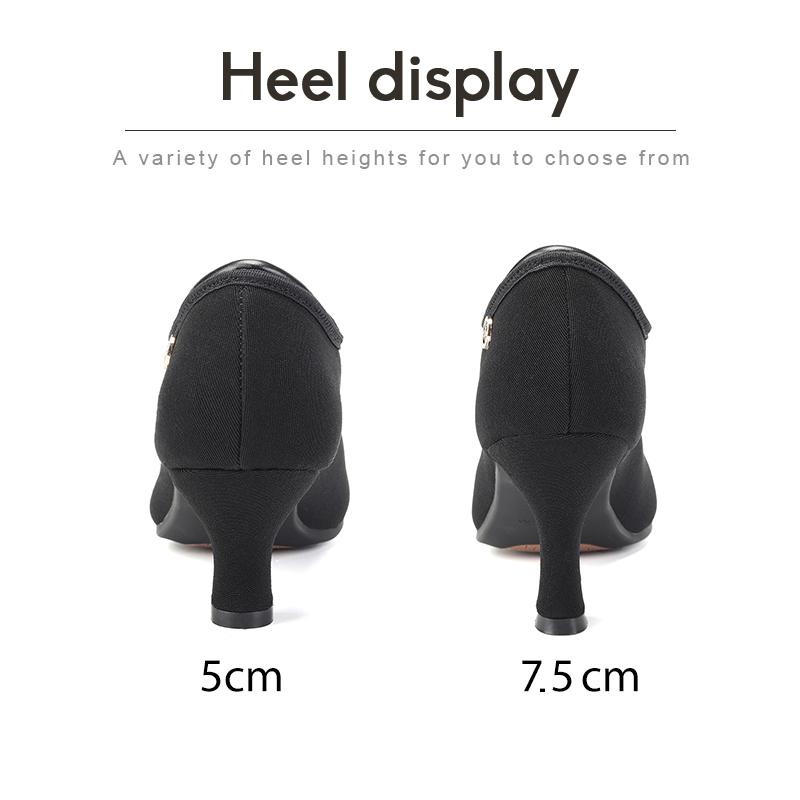 Giày khiêu vũ phụ nữ Dkzsyim Latin Black Oxford-Tango Dancing Giày khiêu vũ Ballroom Salsa Dance Shoes Đóng ngón chân cao 5/7.5cm Color: 5CM-Indoor Shoe Size: 38
