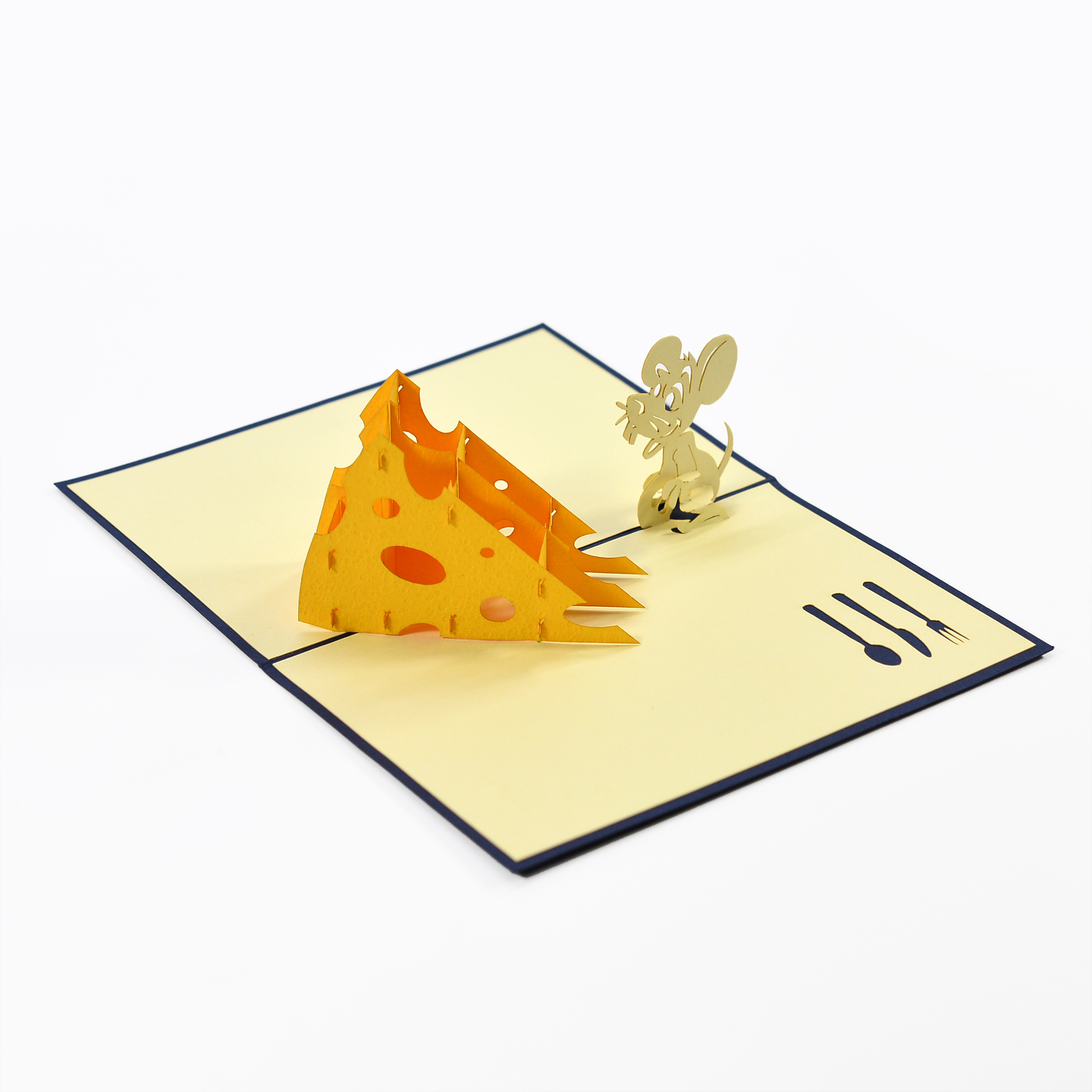 Thiệp 3D handmade Mouse & Cheese AN016 size 10x15cm