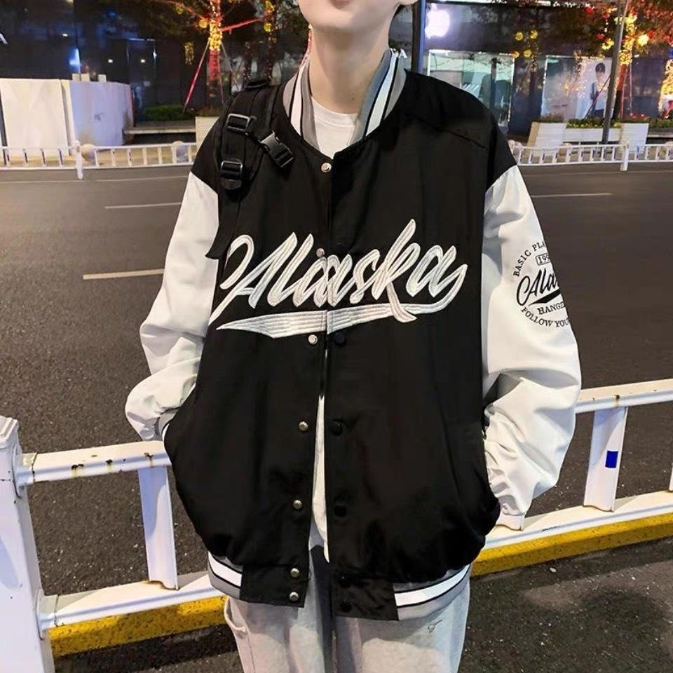 Áo Bomber phối tay , áo khoác dù 2 lớp FROM RỘNG UNISEX nam nữ mặc được, in chữ trước ngực cực chất