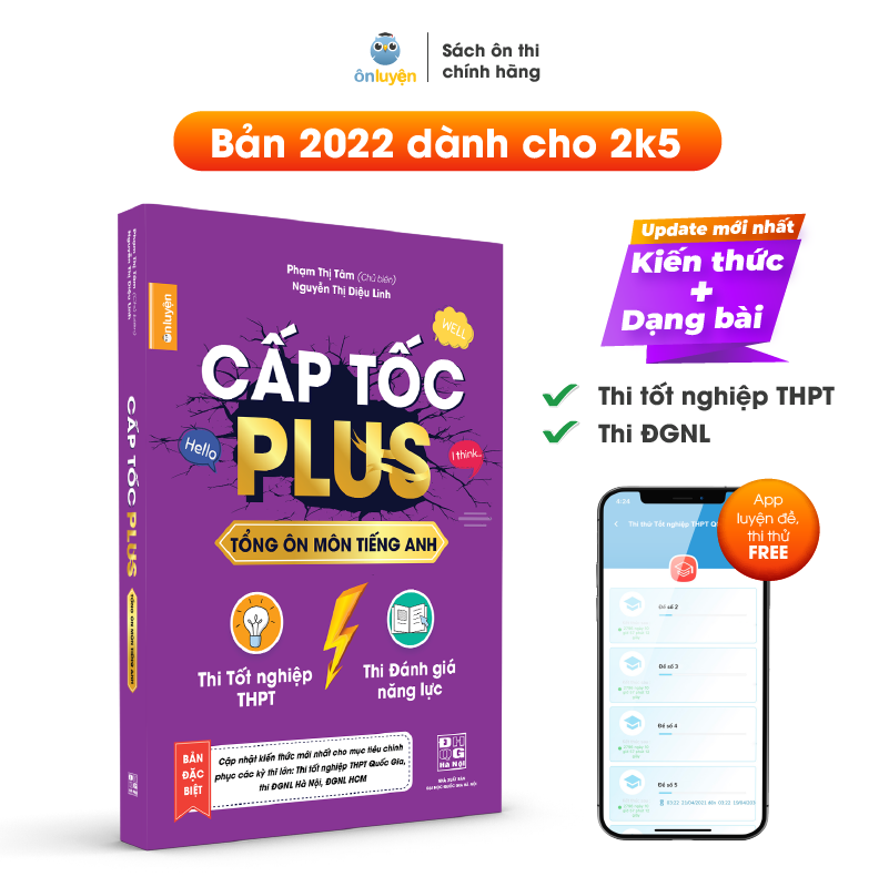 Sách-Combo 2 cuốn Cấp tốc Plus môn Toán, Anh (bản mới 2022) dùng ôn thi THPT, ĐGNL HN và HCM - Nhà sách Ôn luyện