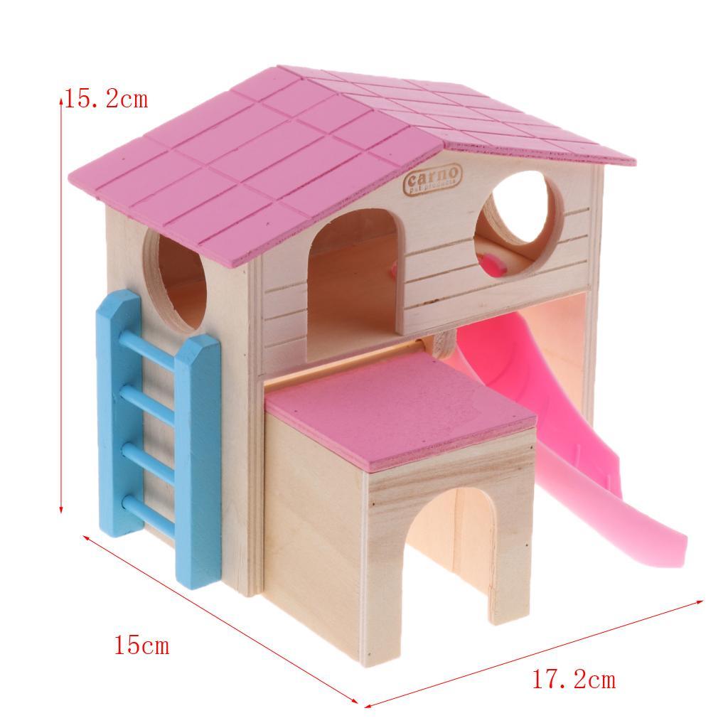 2x Fun Hamster Toy House Snail & Ladder Wooden Cage Pet Small Animals Toy
