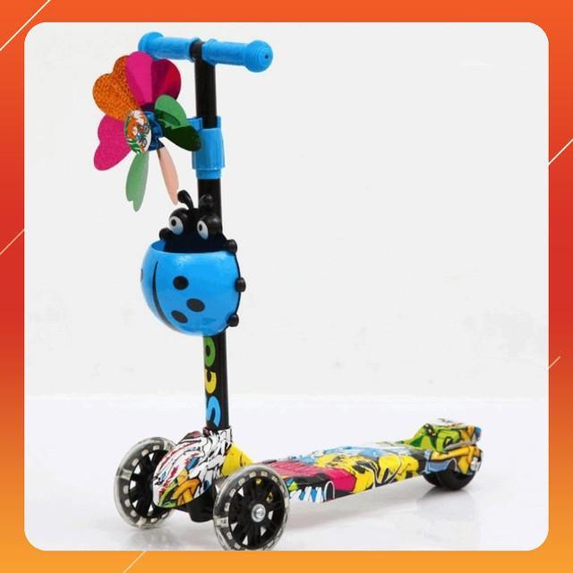 Hot  Xe trượt scooter 3 bánh cao cấp cho bé 2-5 tuổi (Xanh) Sky Life