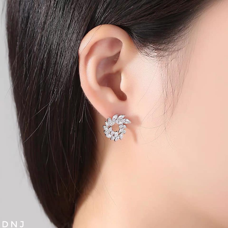 Bông tai bạc khuyên nụ thời trang chất liệu bạc s925 MS060