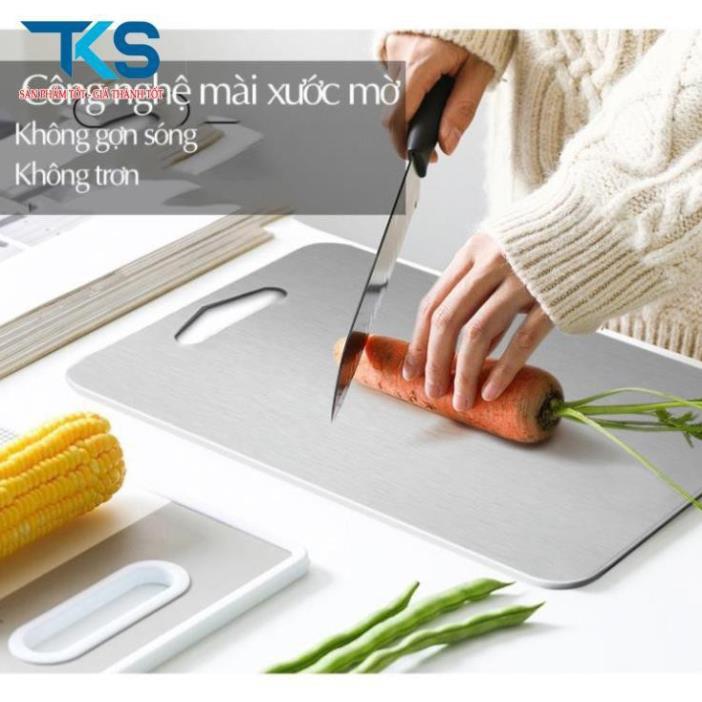 Thớt inox 304 kháng khuẩn, vệ sinh dễ dàng, rã đông nhanh, chống ẩm mốc, không xước dăm, không mùn gỗ