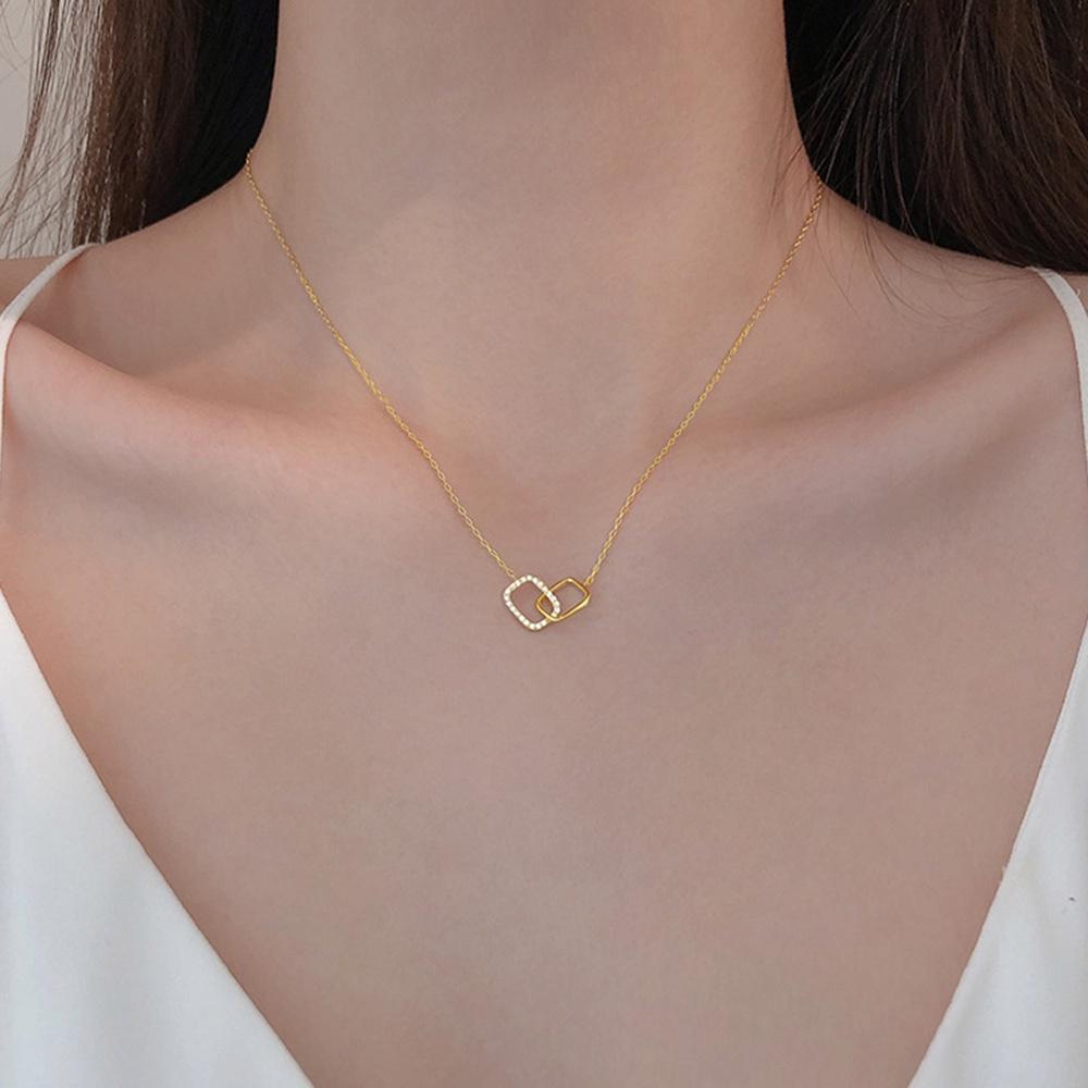 Vòng Cổ Choker Mặt Vuông Tròn Và Vuông Đơn Giản Sang Trọng Cho Nữ