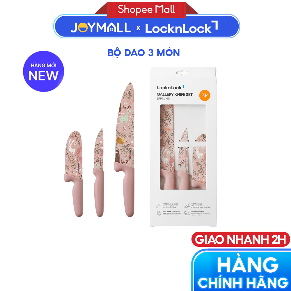 Bộ Dao Nhà Bếp 3 Món LocknLock Gallery Knife Set CKK308S3, Hàng Chính Hãng - JoyMall