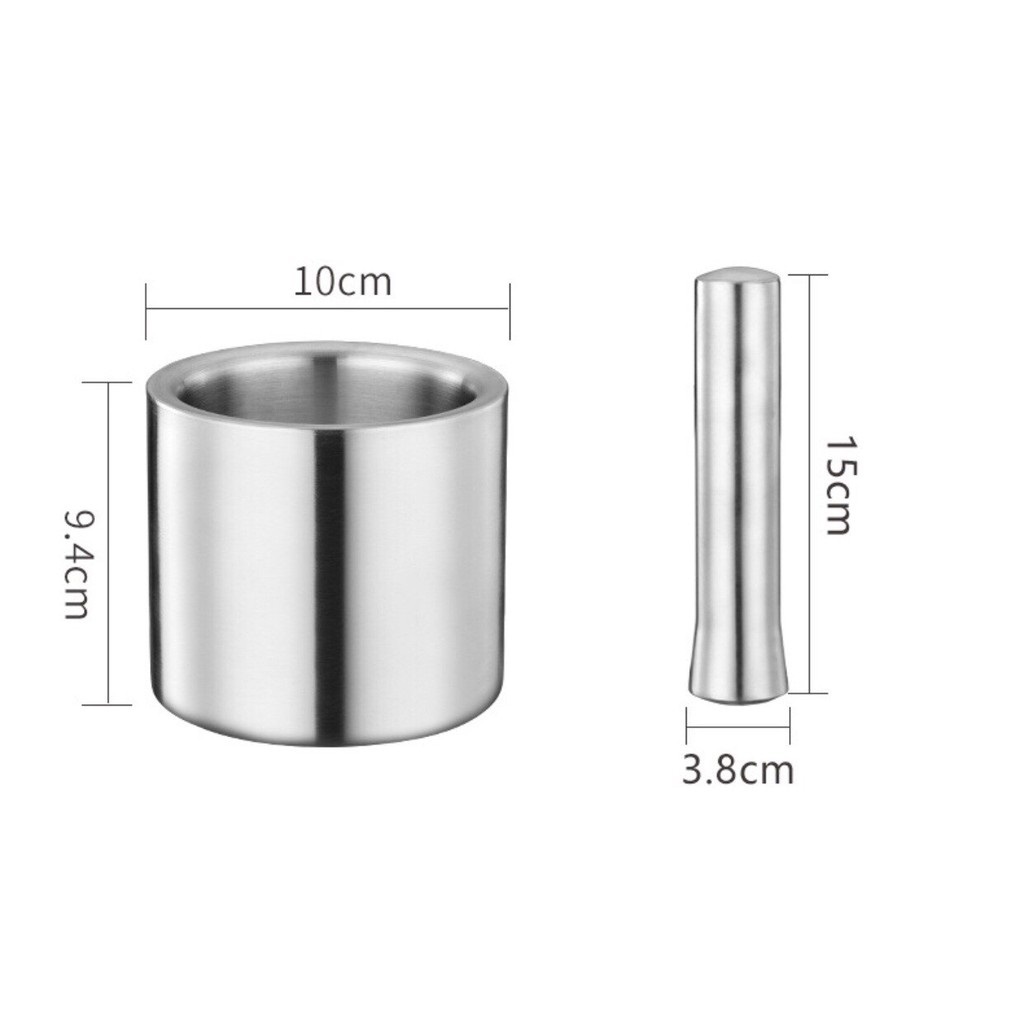 Bộ Chày Cối 2 Lớp Inox 304 Chống Han Gỉ