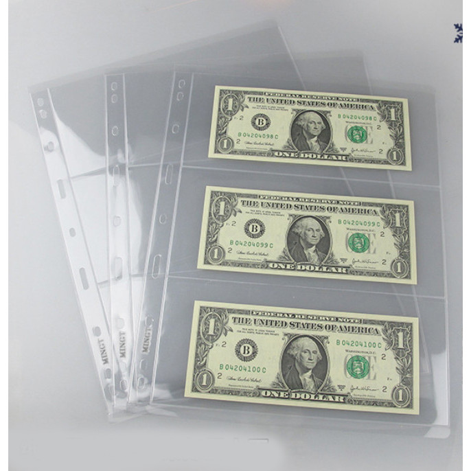 Xấp 5 tấm phơi nhựa bảo quản tiền giấy trong suốt - PASA