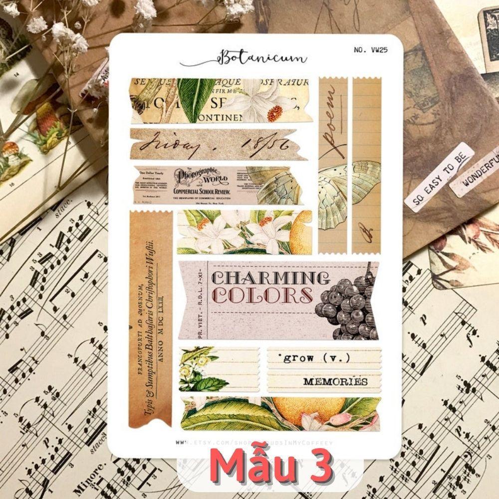 Sticker tự cắt phong cách cổ điển - sticker tự thiết kế vintage trang trí sổ nhật kí, sổ tay | Bullet journal - kc020