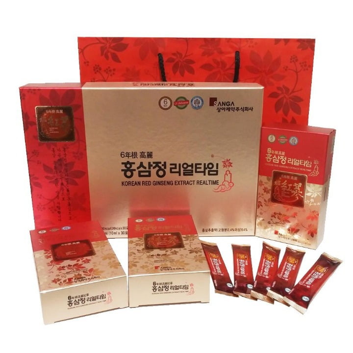 Nước hồng sâm Sanga Hàn Quốc hộp 30 gói - Khỏe cho cả gia đình