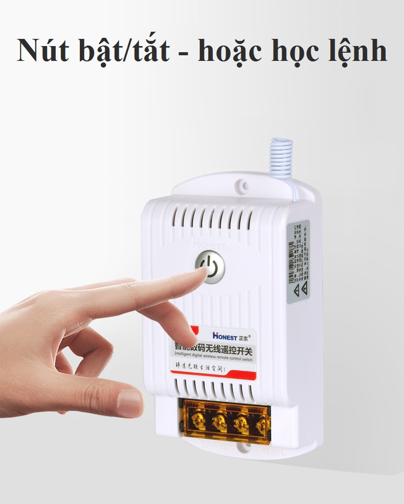 Bộ công tắc điều khiển từ xa 1KM bật tắt máy bơm nước máy rửa xe đông cơ công suất lớn 30A/220V có chức năng học lệnh HT-9220KB
