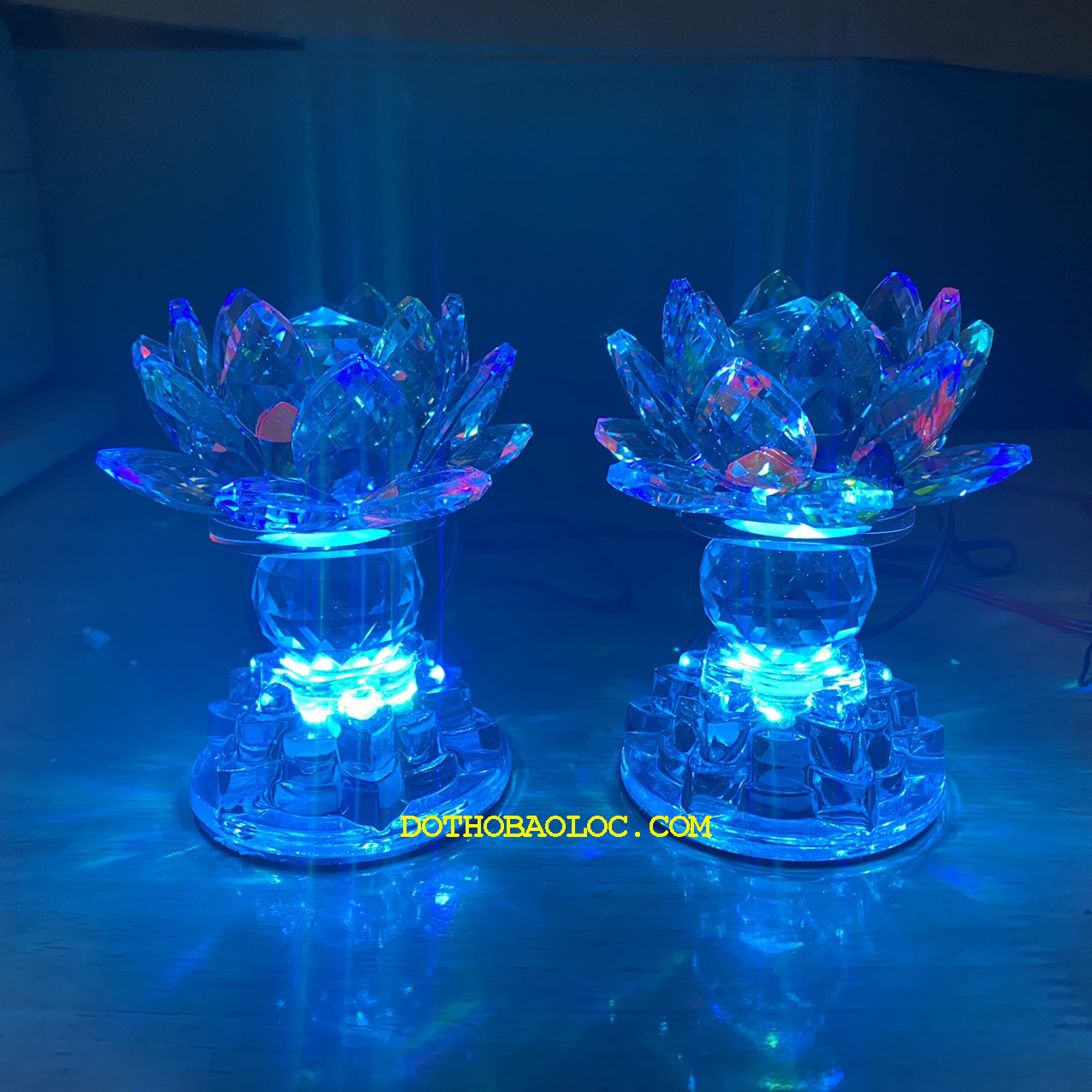 Đèn pha lê hoa sen 1 cục bông cao cấp nhập khẩu từ Đài Loan cao 12.5cm