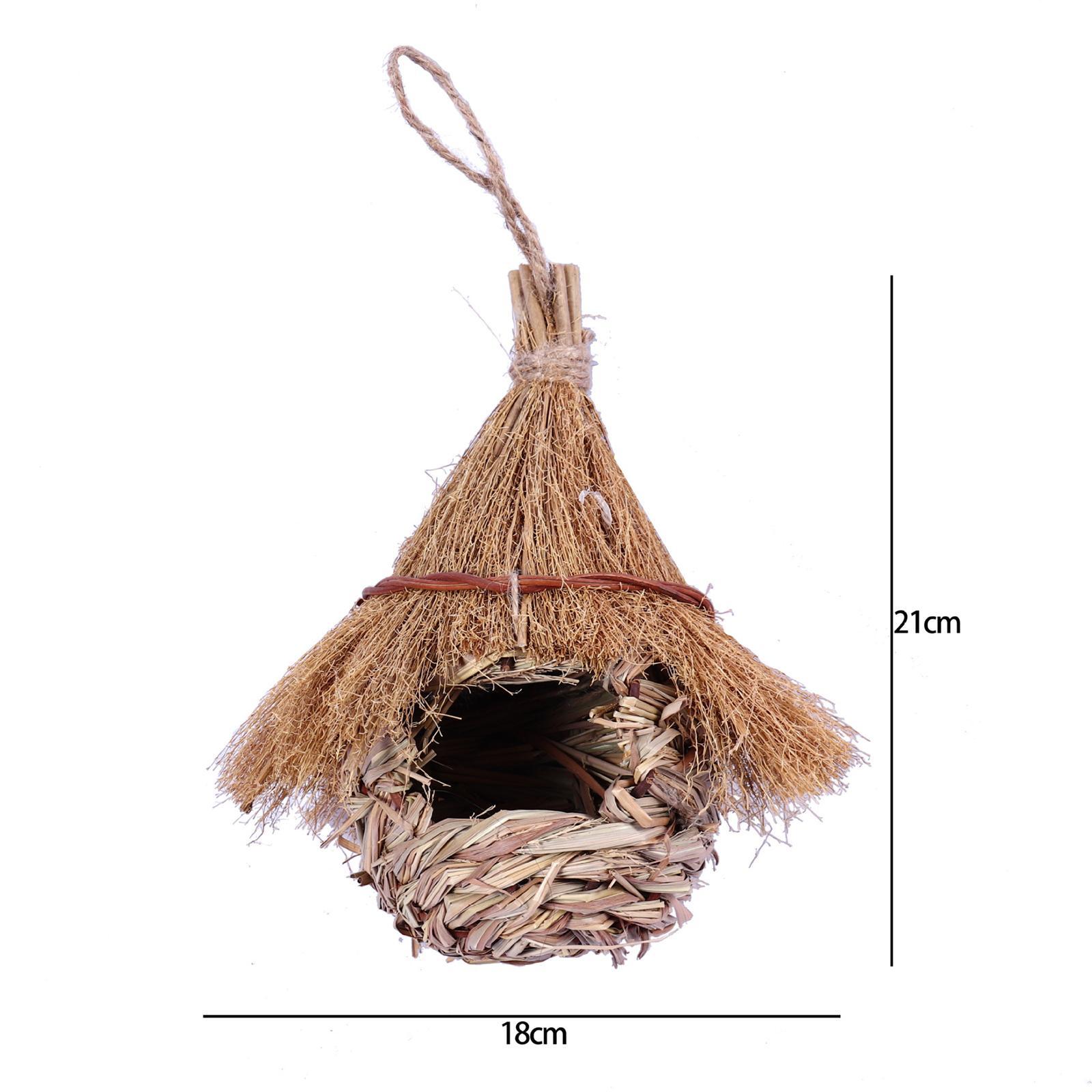 Grass Birds Nest Shelter Hut, Hand Woven Bird House, Bird House Finch, Bird House for Home Outdoor Outside Garden