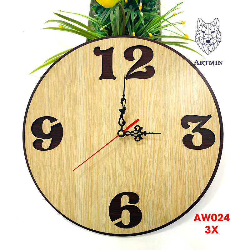 AW024 - Đồng Hồ Gỗ Treo Tường – Hàng Décor Trang Trí Nhà Cửa