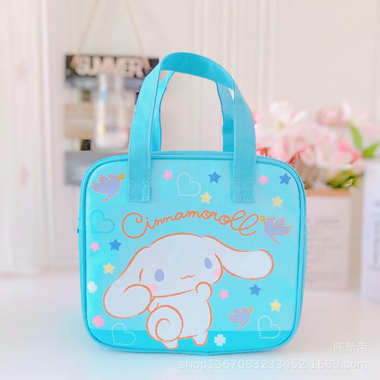 Sanrio Hoạt Hình Dễ Thương Giai Điệu Túi Xách Hộp Cơm Cách Nhiệt Túi Lớn Dung Tích Túi Đựng Đồ Ăn Trưa Hello Kitty Di Động Chống Nước Hộp Cơm Trưa B