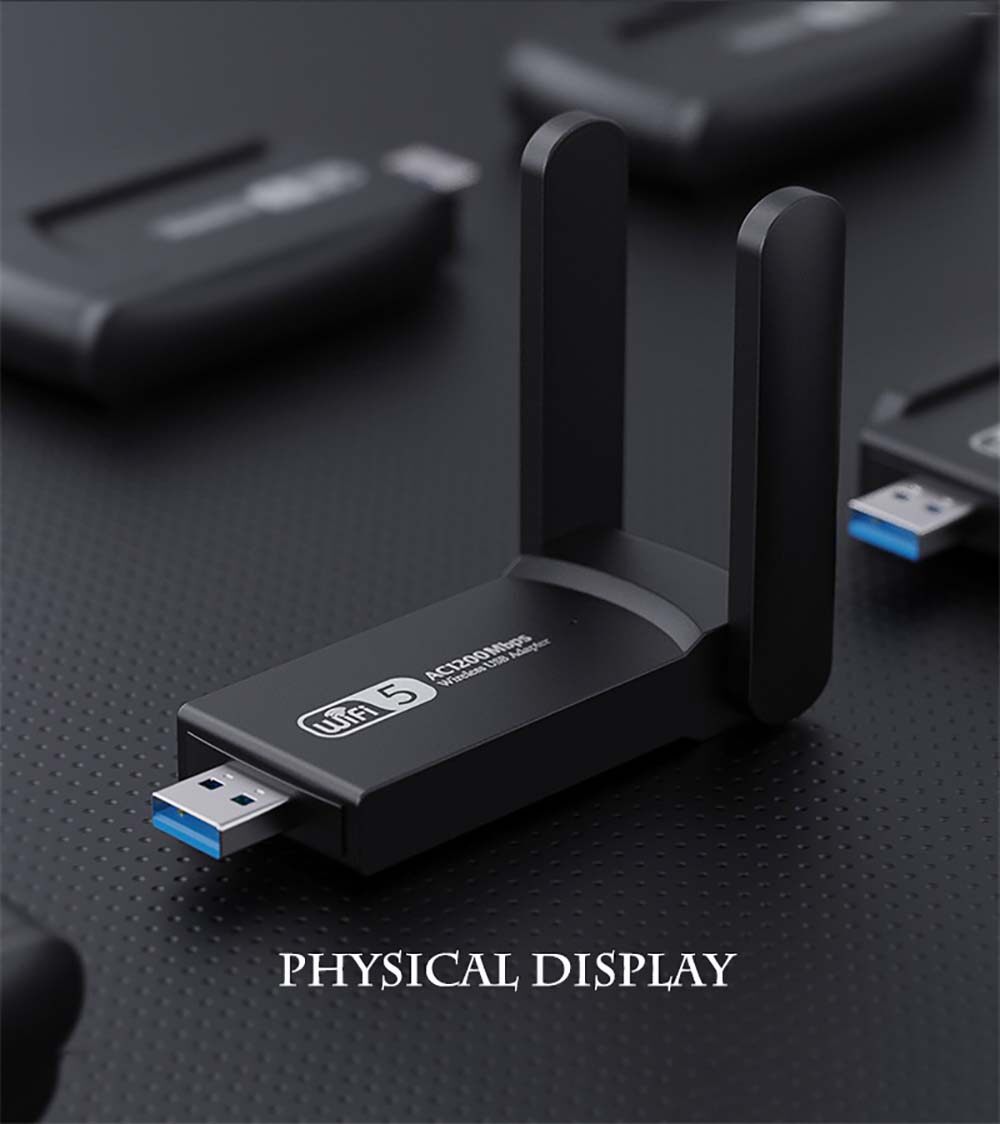 Bộ Chuyển Đổi WiFi USB 1200Mbps (2.4G - 5G)/ 1900Mbps (2.4G - 5.8G) Thu Mạng The Deosd - Hàng Chính Hãng