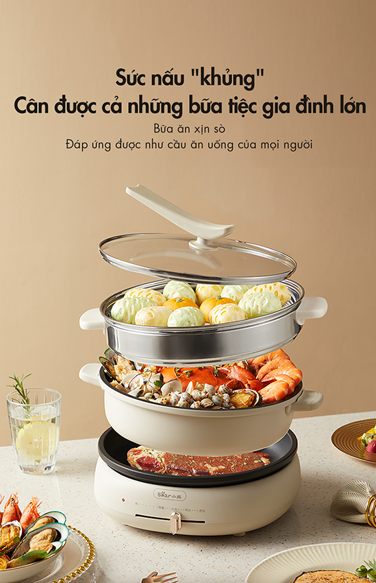 Nồi lẩu nướng đa năng Bear DHG-C40W2 - Hàng chính hãng