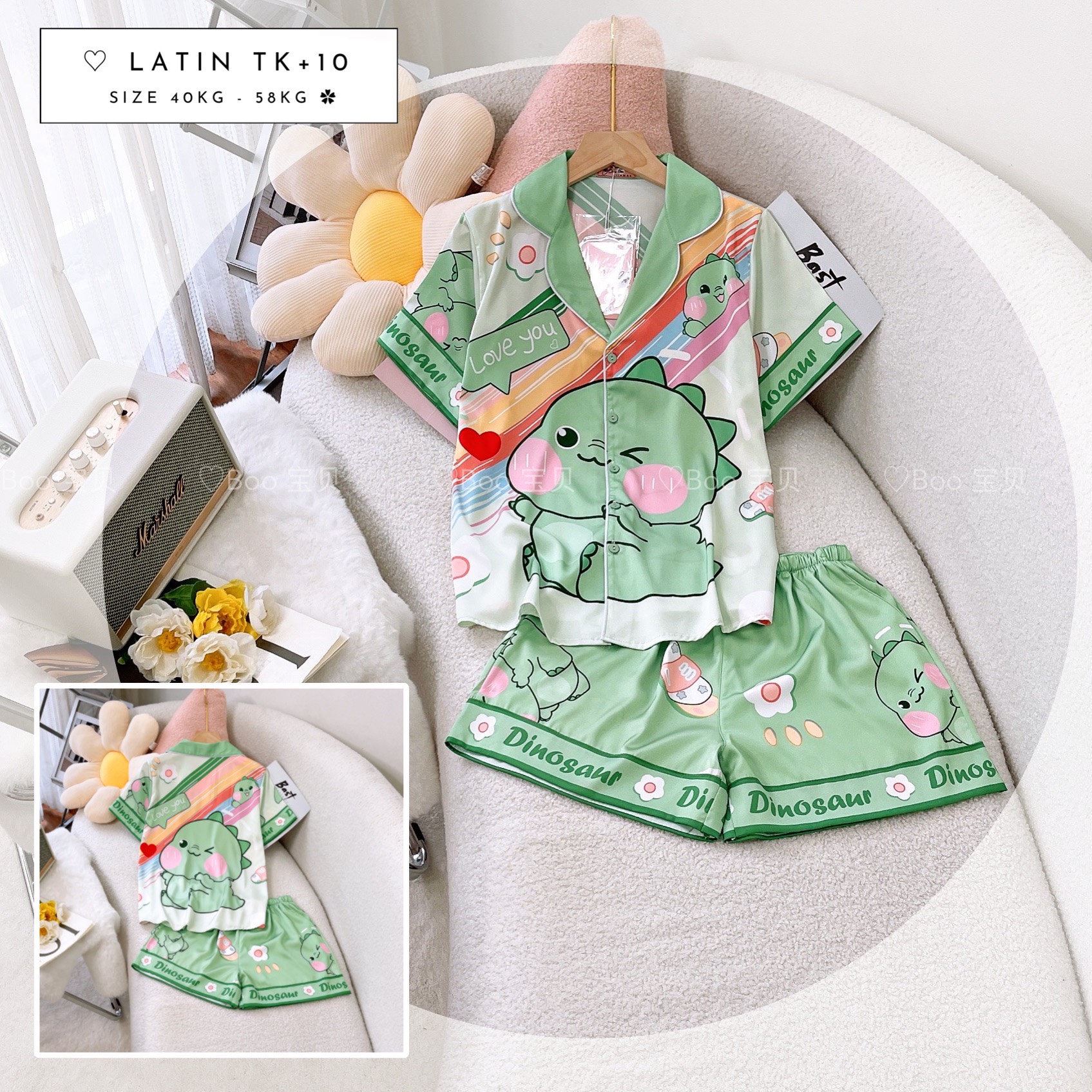 [HCM] (40-56kg, P3) Đồ bộ pijama nữ đùi TNQN chất liệu latin in 3D hoạt hình. gấu lotso - gấu pooh - capybara - trơn