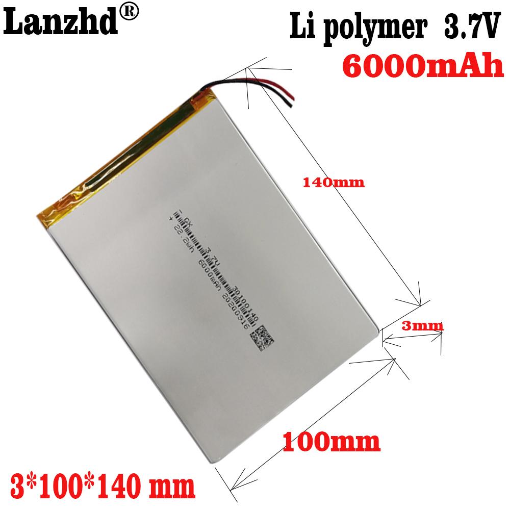 1-10 chiếc 3.7v Li Polymer pin lithium 30100140 6000mAh Cho Teclast M40 love landing PDA máy tính bảng thông minh 3.7v polymer Điện Áp Danh Định: 3.7V