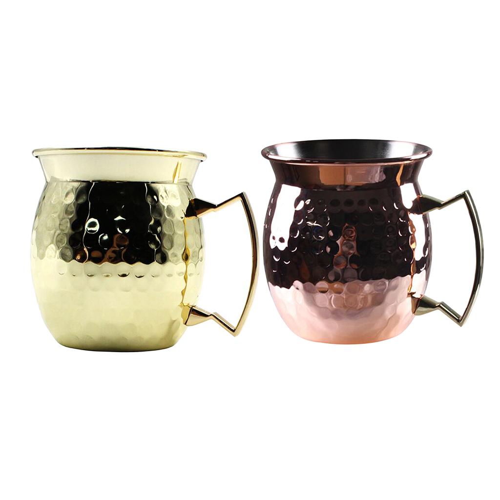 Moscow Mule Mug Cocktail Barrel Tankard Cup Kitchen Barware Cup Rose Gold