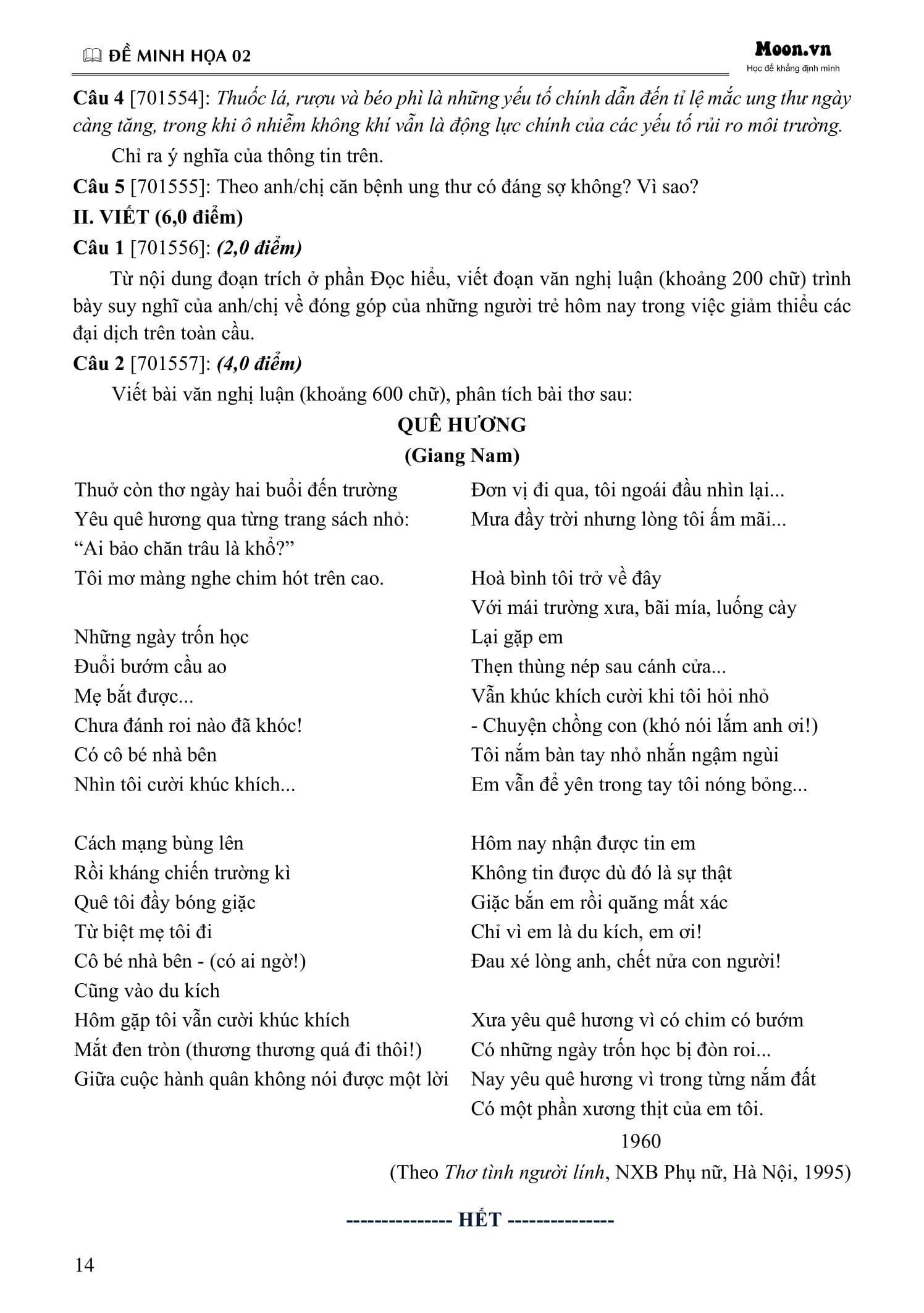 Sách - 100 Đề Minh Họa Tốt Nghiệp THPT 2025 - Môn Ngữ Văn