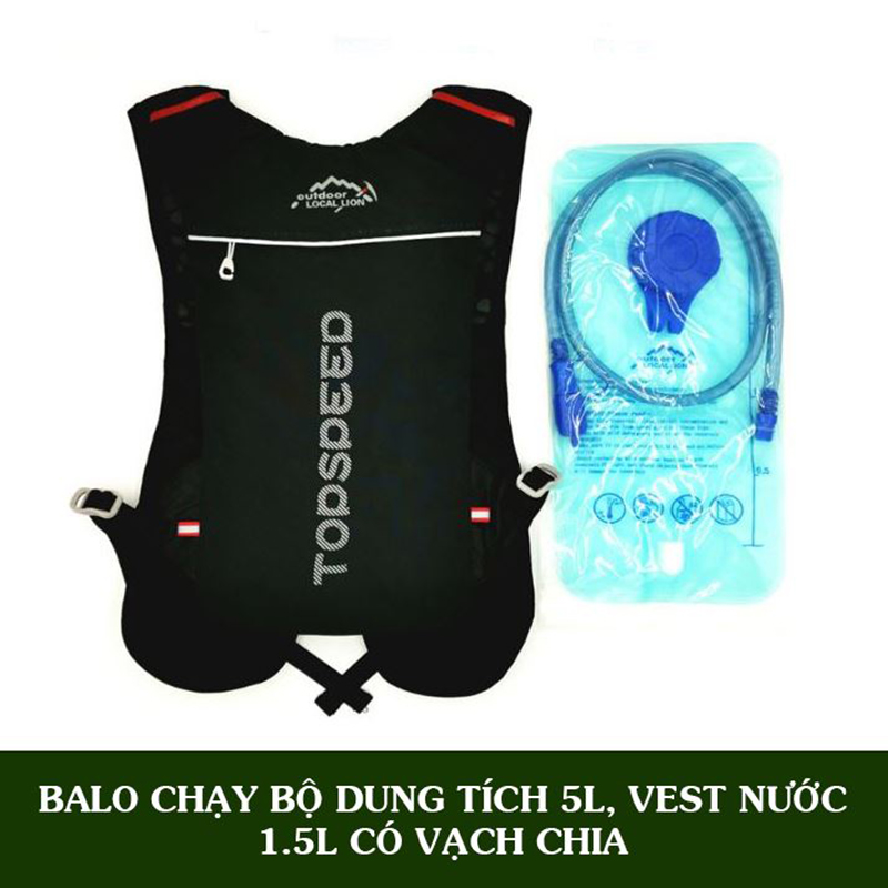 Balo chạy bộ đạp xe tặng kèm vest đựng nước 