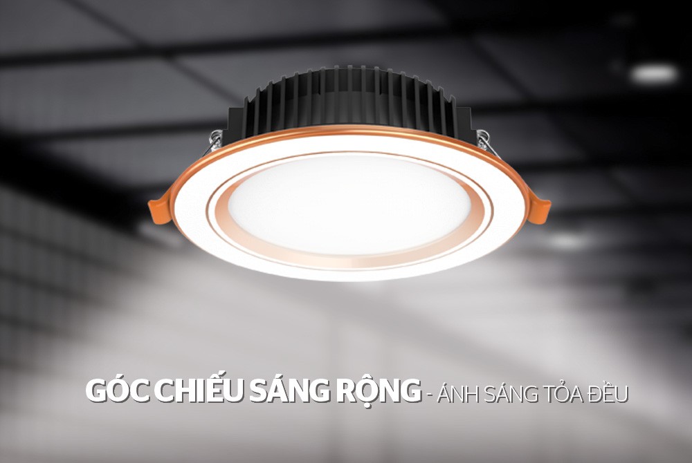 Đèn LED Downlight viền vàng 3 màu Sunhouse SHE-DL02-03/7W-VV