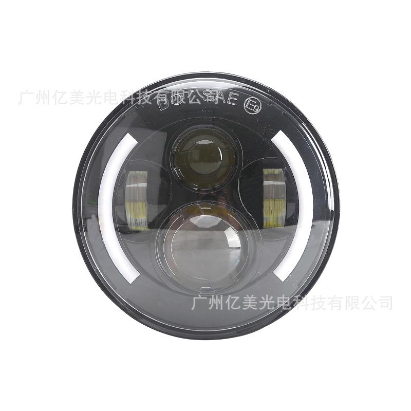 Giao hàng nhanh chóng tiếp thị trực tiếp Wrangler 7 inch đèn pha led xe máy sửa đổi đèn pha ba thế hệ mắt thiên thần với đèn chạy ban ngày