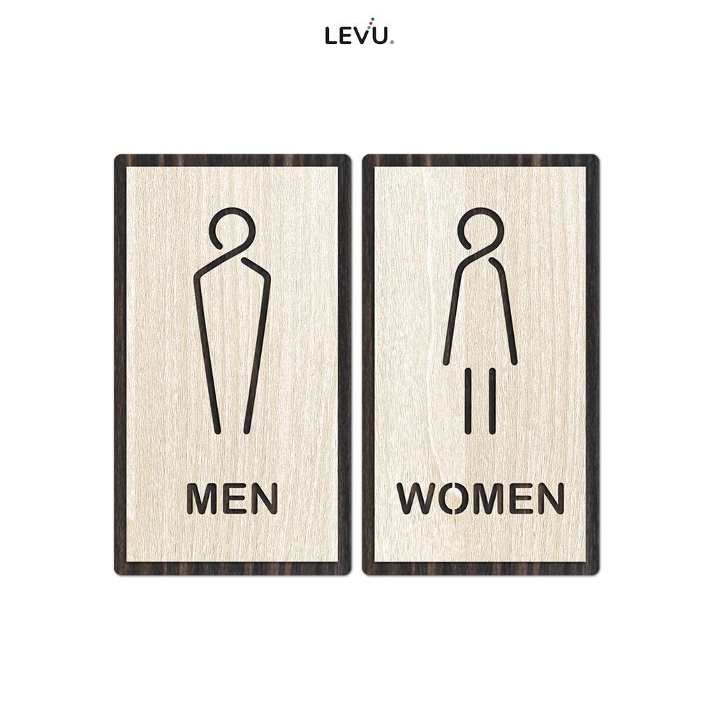 Bảng Decor Gỗ Men Women trang trí toilet LEVU TL20