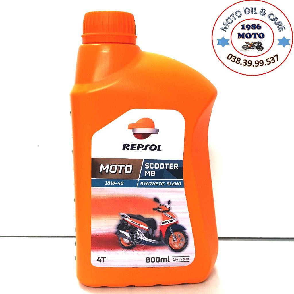 Nhớt xe tay ga cao cấp Repsol Scooter SynThetic 10W40 MB 800ml - Nhập Tây Ban Nha