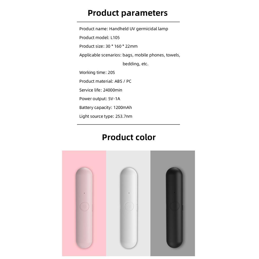 Handheld Portable USB Mini UV Sterilization Disinfection Stick Lamp