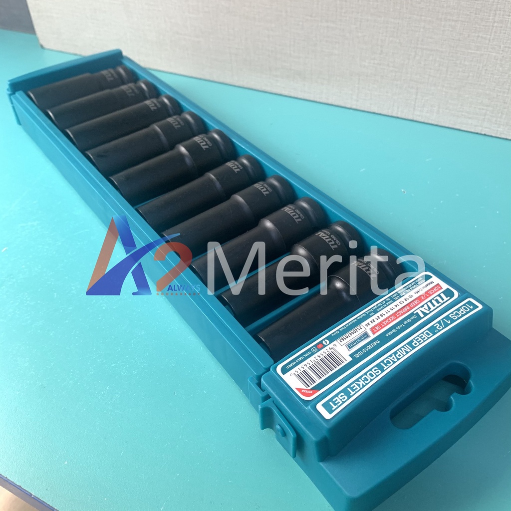 Bộ đầu tuýp 1/2&quot; 10 chi tiết dài 78mm Total THKISD12102L
