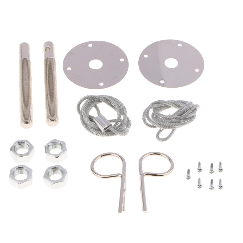 Universal Car Plus Flush Hood Latch Pin Engine Bonnet Locking Hood Kit