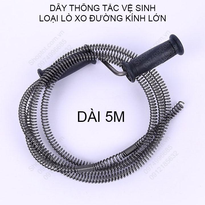 Dây thông tắc vệ sinh loại lò xo đường kính lớn 13mm, dài 5m