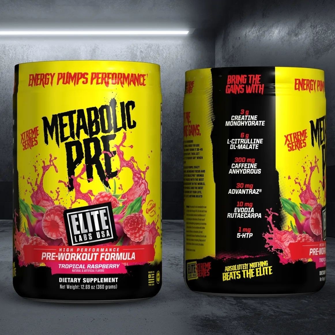 Metabolic Pre workout tăng năng lượng tăng sức mạnh vị dâu Elite Labs - tăng cường sức mạnh trước khi tập luyện
