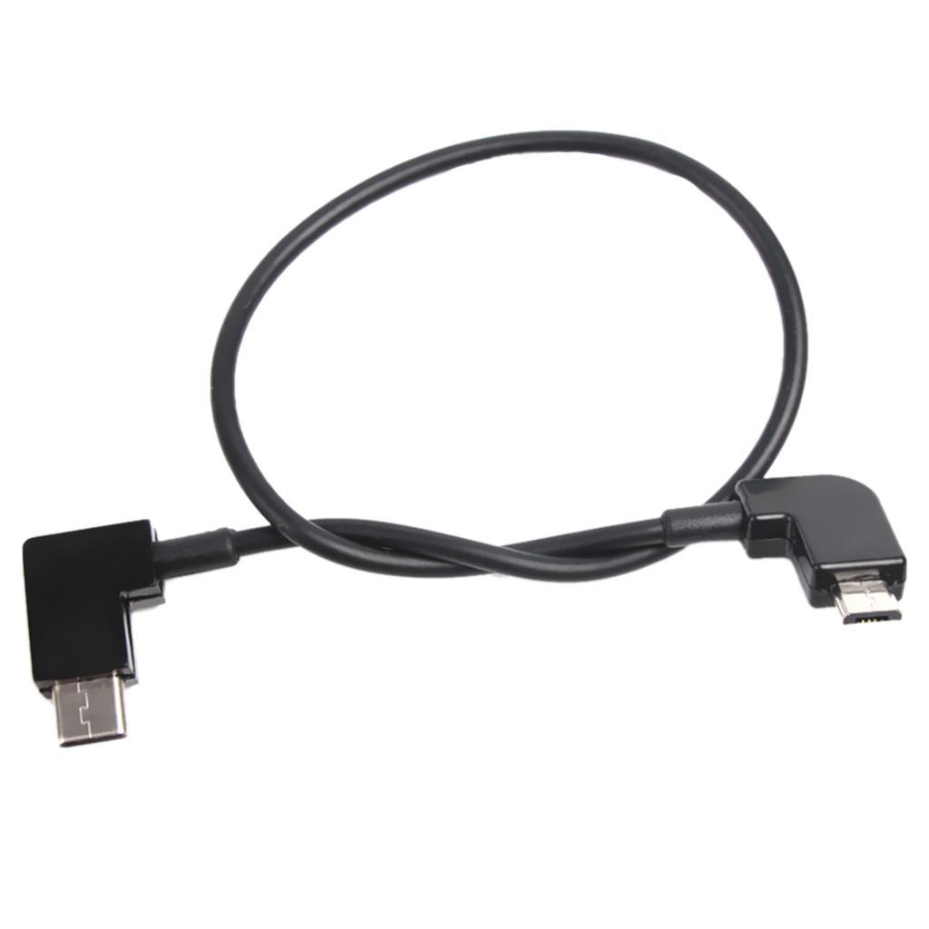 2X USB Charging Cable Data Cable Charger, Right Angle Type C to Micro USB Port