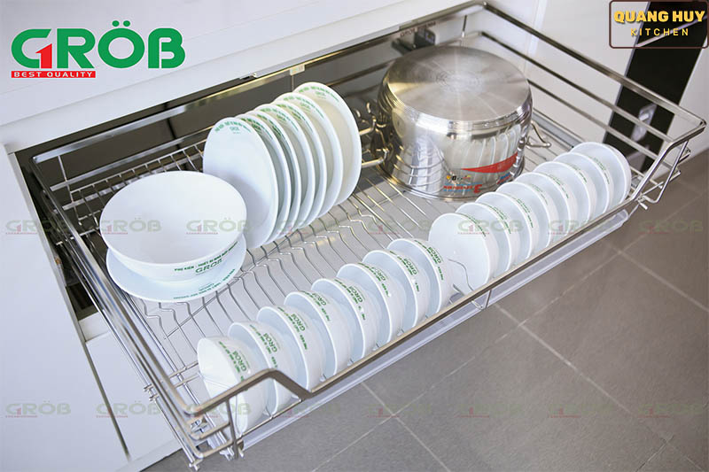 Giá úp bát đa năng nan dẹt inox 304 thương hiệu Grob mã GC304