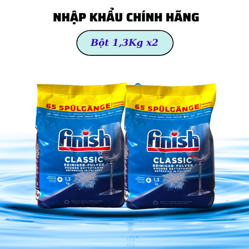 Bột rửa bát Finish Classic 2.5kg - Bột rửa bát finish power powder dùng cho máy rửa bát chén ly 1kg, 2,5kg