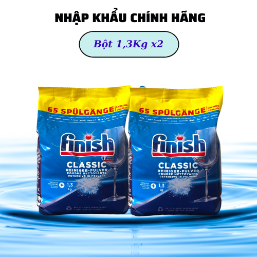 Combo 2 Can Bột rửa bát finish 2,5kg dùng cho máy rửa bát (2.5x2=5kg)