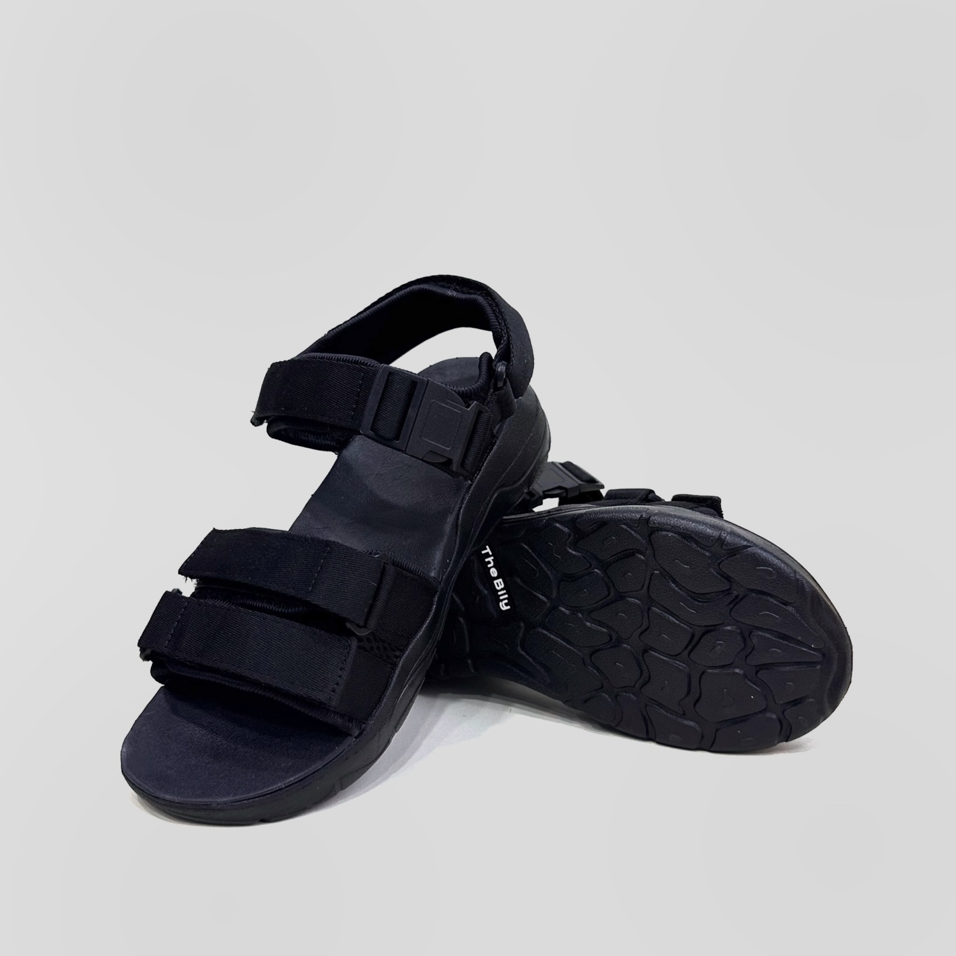 Giày Sandal Nam Nữ Unisex The BiLy Quai Ngang Dây Dù Đế IP Siêu Êm Nhẹ Màu Đen-BL05