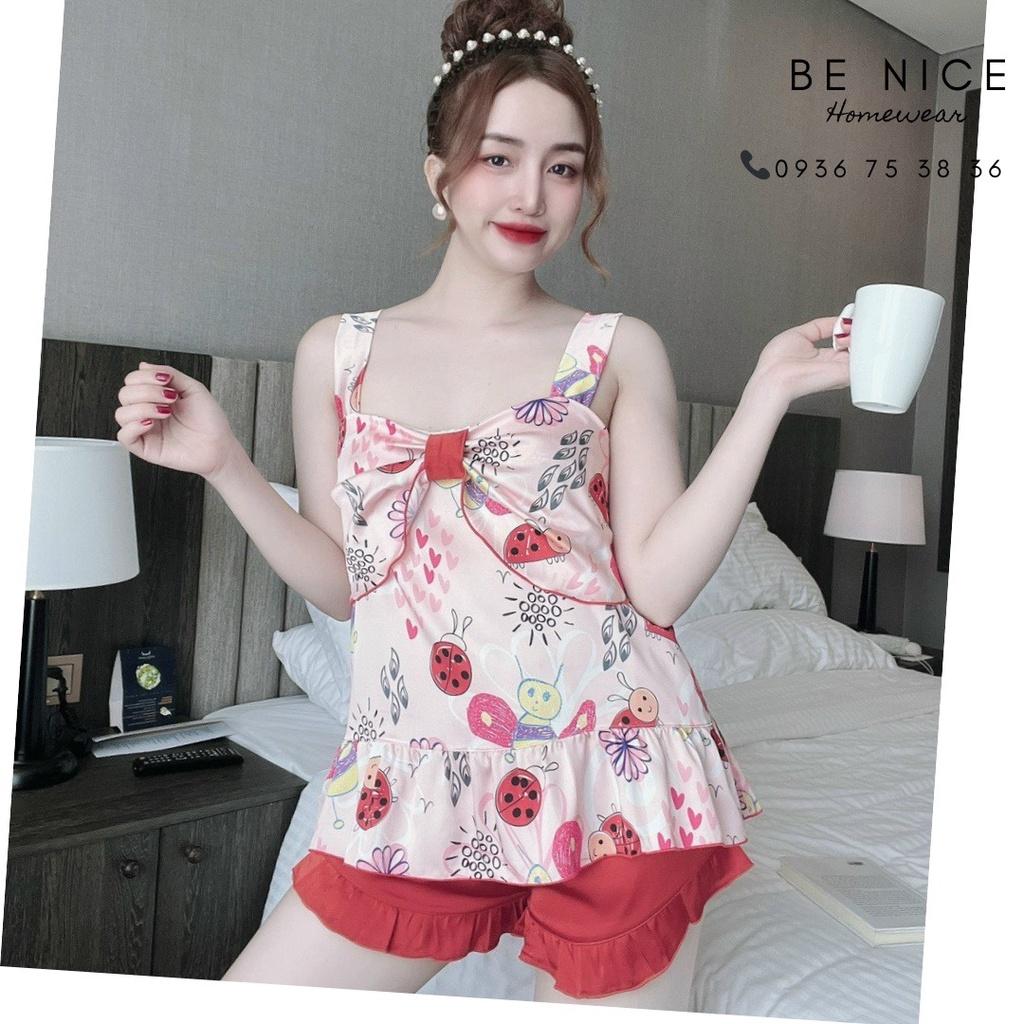 Bộ dây ngắn mặc nhà phối nơ với nhiều họa tiết đáng yêu cho nàng Be Nice Homewear